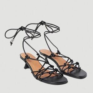 Ganni Black Strappy Sandals